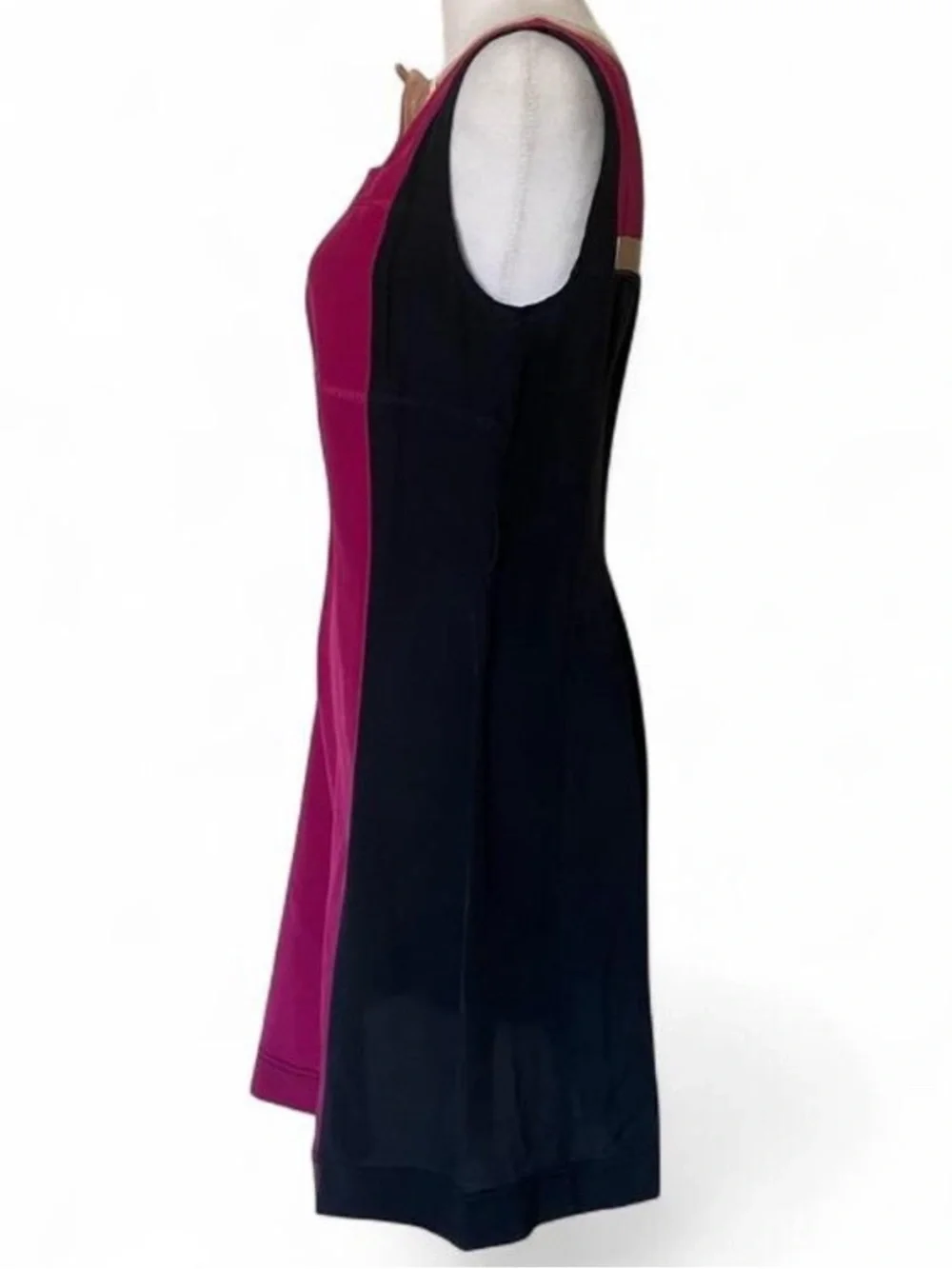 Tory Burch Blue & Pink Angie Colorblock Knee Length Silk Dress size 0